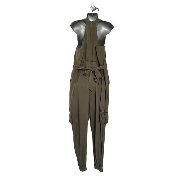 Venus Halter Jewel V-Neck Jumpsuit Pockets Tie Waist • NWOT • Size: XL - Picture 6 of 14